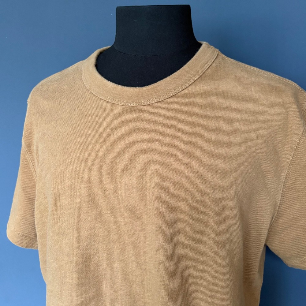 Buck Mason Field-Spec Heavy Cotton Tee Camel Tan Crewneck | Mens L |
